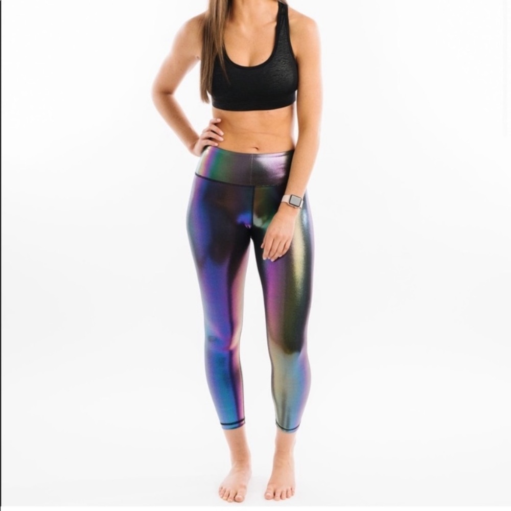 Zyia mirage metallic light n tights 24” size 6-8